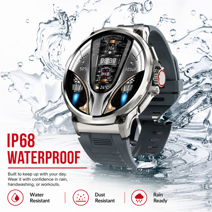 Premium 1.85-inch Ultra HD Smartwatch GPS Bluetooth Call Fitness Tracker 710mAh Battery Heart Rate SpO2 Sleep Monitor Sports Modes Android iOS Compatible Watch