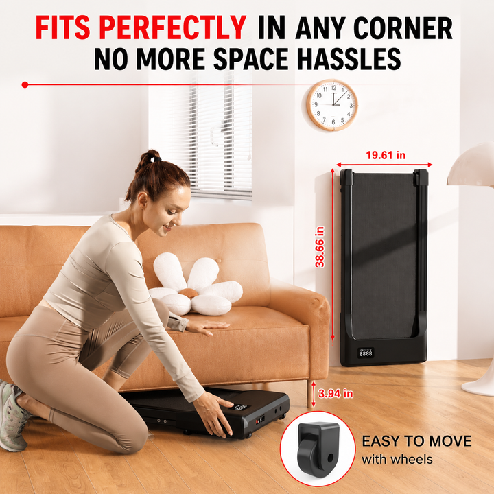 Premium 2.5HP Walking Pad Under Desk Treadmill Portable 2 in 1 Compact Electric Walking Machine LED Display Remote Control Home Office Fitness