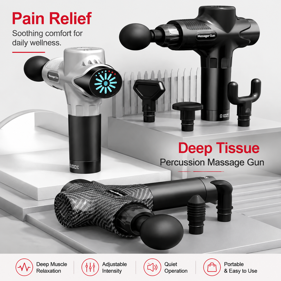 Premium 30-Level Massage Gun Deep Tissue Muscle Massager Body Neck Electric Percussion Therapy Device Noise Reduction Portable Recovery Tool