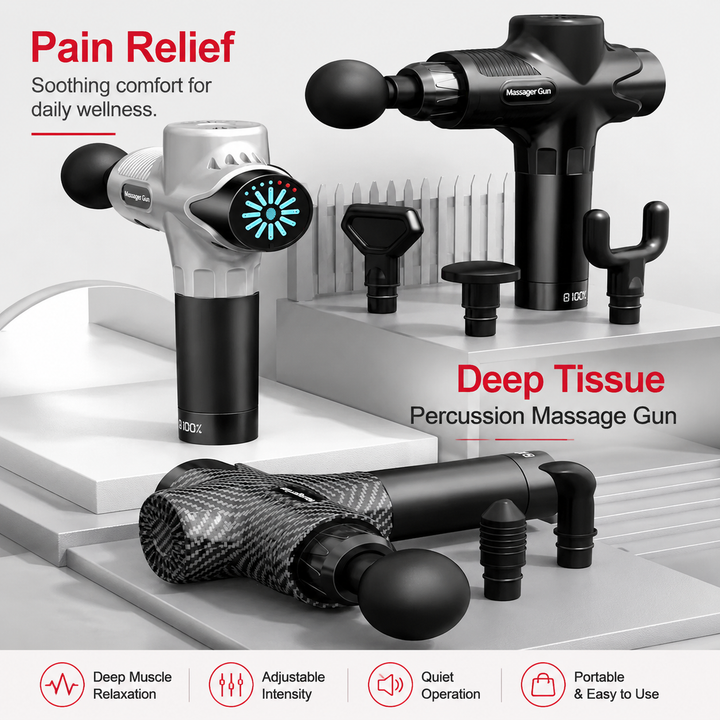 Premium 30-Level Massage Gun Deep Tissue Muscle Massager Body Neck Electric Percussion Therapy Device Noise Reduction Portable Recovery Tool