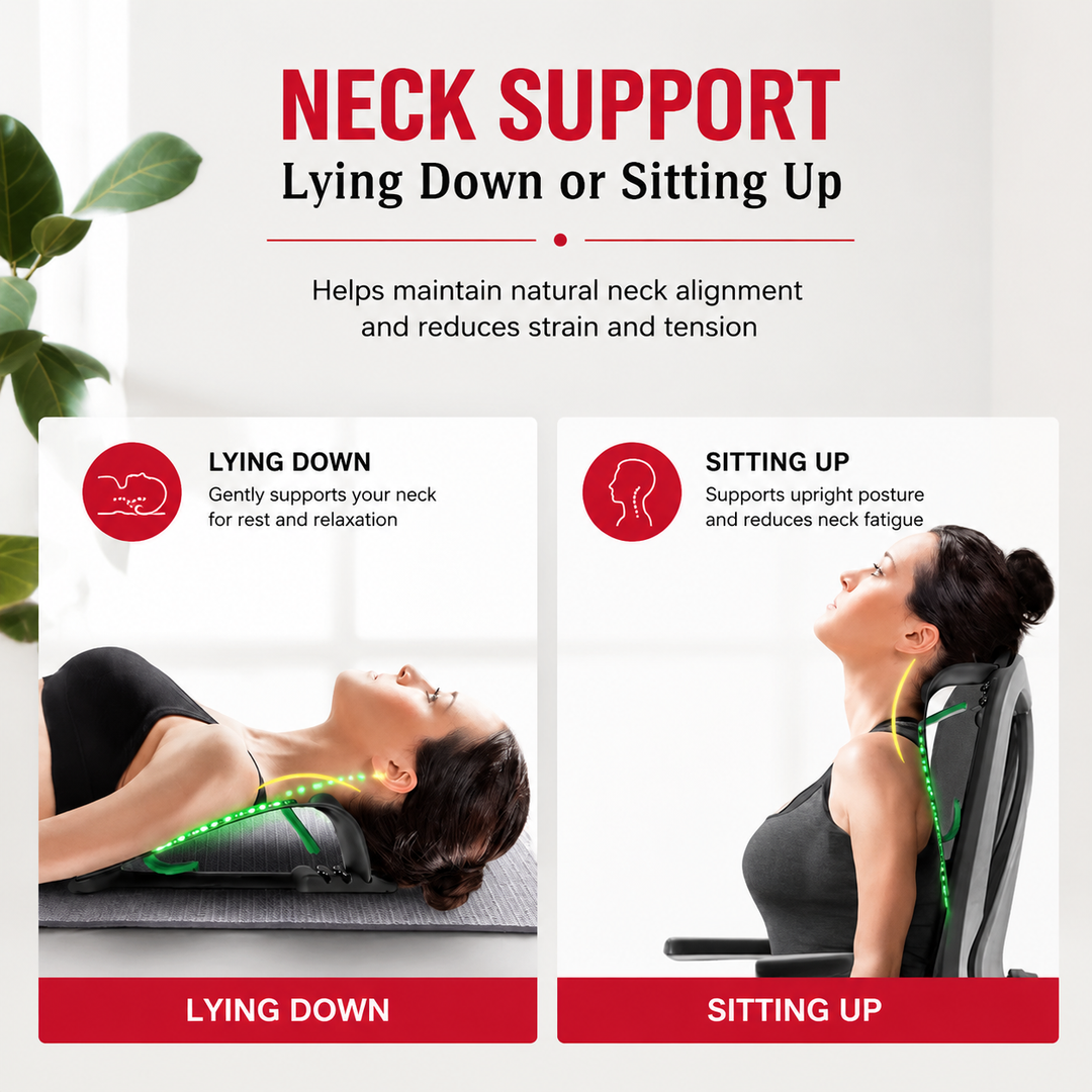 Premium 4-Level Neck Stretcher Cervical Spine Massager Adjustable Back Stretch Device Magnetic Acupressure Neck Pain Relief Ergonomic Support Tool