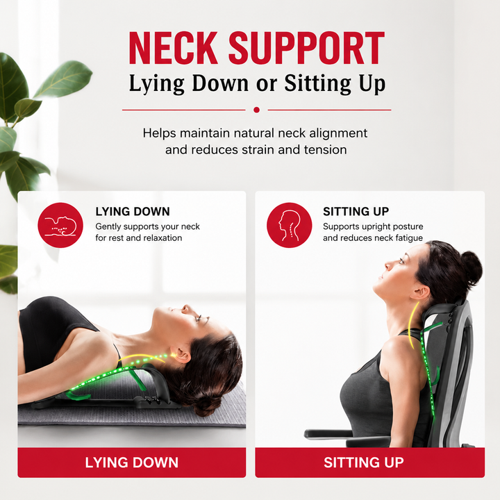 Premium 4-Level Neck Stretcher Cervical Spine Massager Adjustable Back Stretch Device Magnetic Acupressure Neck Pain Relief Ergonomic Support Tool