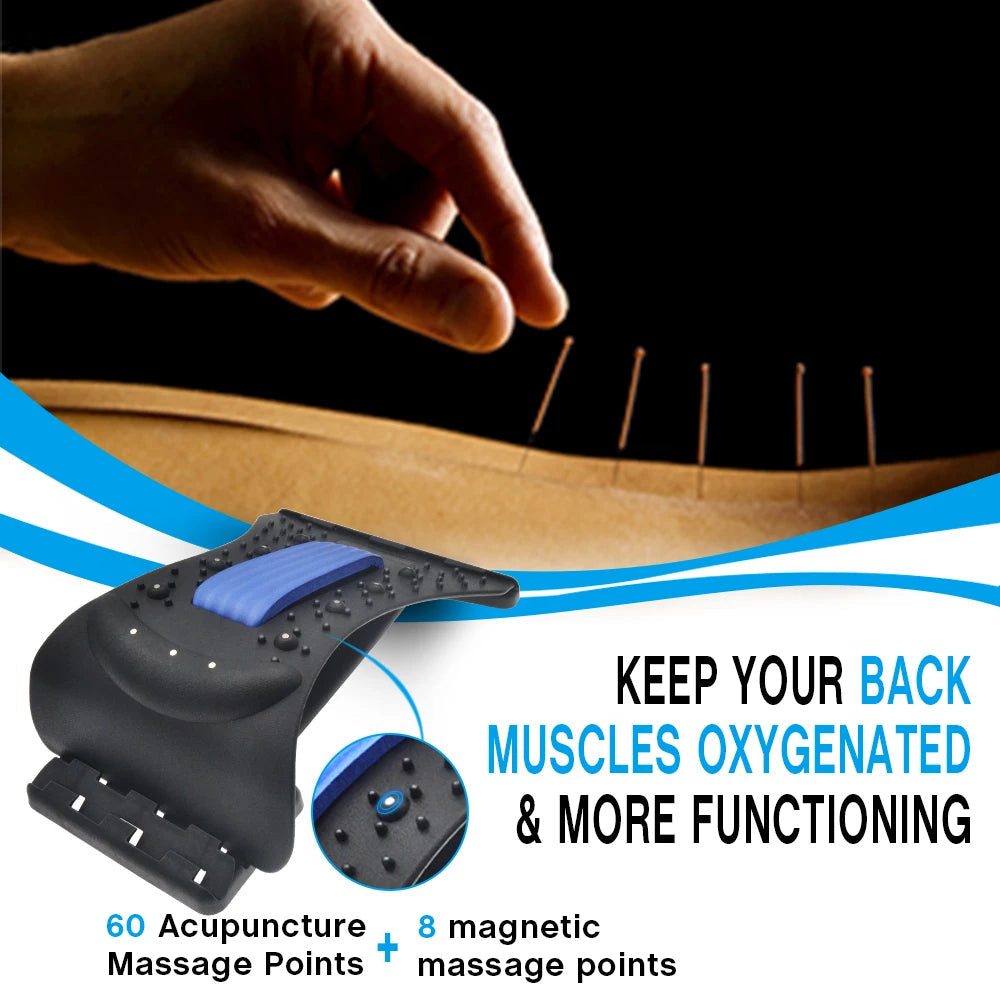 Premium 4-Level Neck Stretcher Cervical Spine Massager Adjustable Back Stretch Device Magnetic Acupressure Neck Pain Relief Ergonomic Support Tool