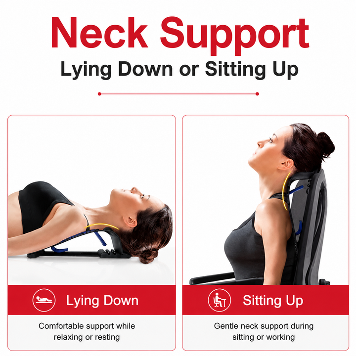 Premium 4-Level Neck Stretcher Cervical Spine Massager Adjustable Back Stretch Device Magnetic Acupressure Neck Pain Relief Ergonomic Support Tool
