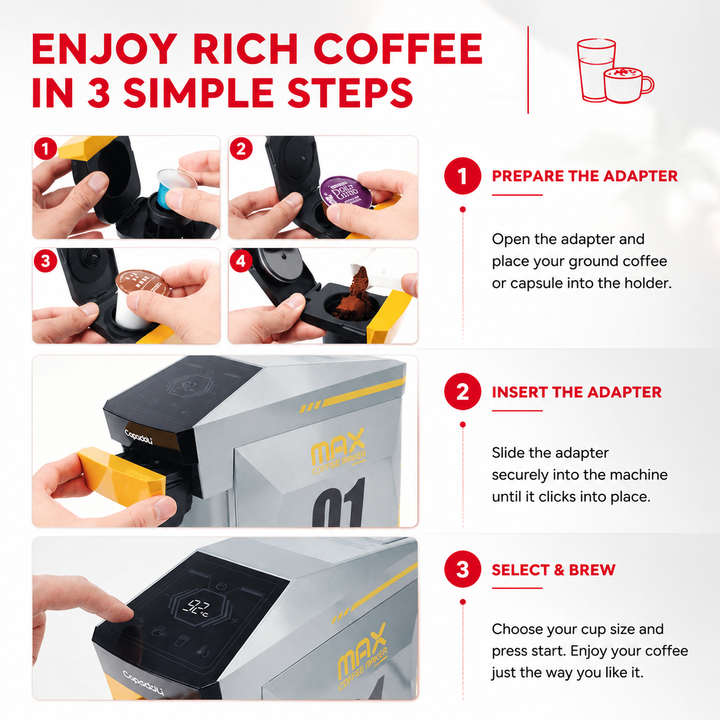 Premium 4-in-1 Coffee Machine Nespresso Dolce Gusto K-Cup and Ground Coffee Compatible 19 Bar Espresso Maker Compact Coffee Brewer