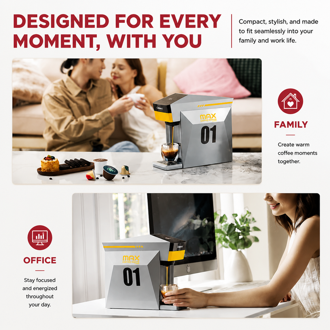 Premium 4-in-1 Coffee Machine Nespresso Dolce Gusto K-Cup and Ground Coffee Compatible 19 Bar Espresso Maker Compact Coffee Brewer