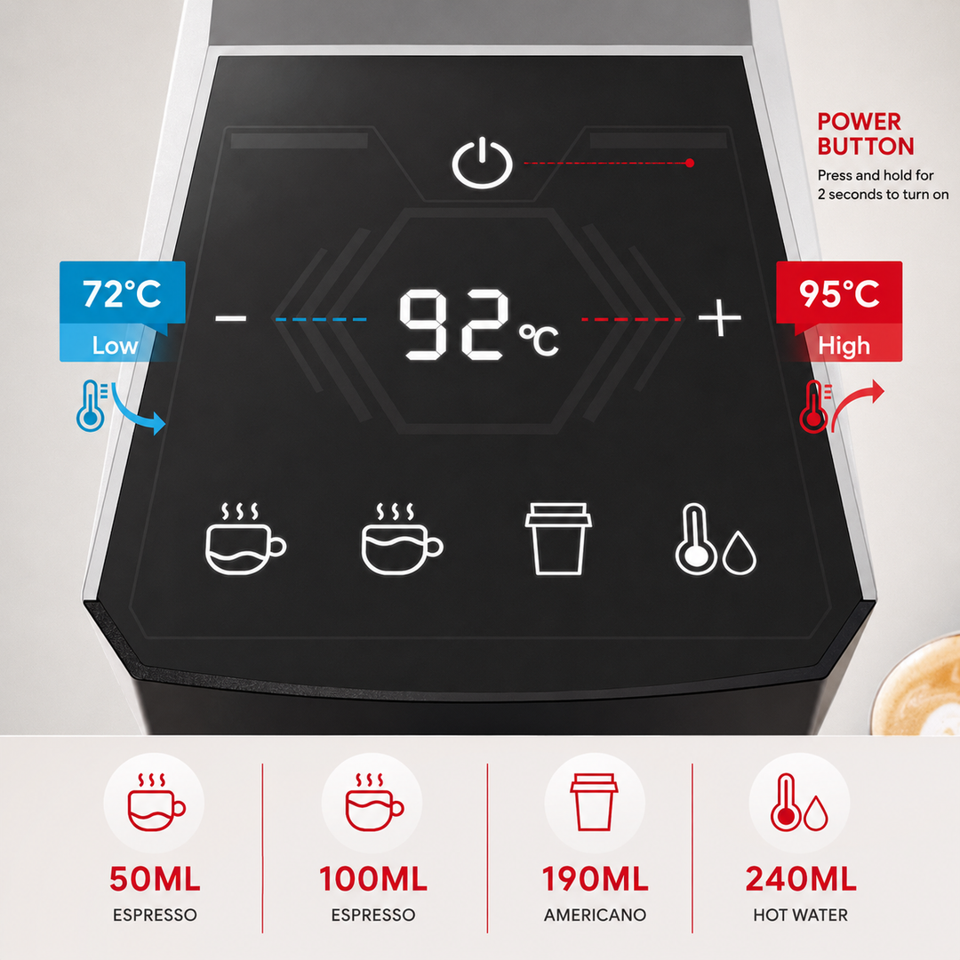 Premium 4-in-1 Coffee Machine Nespresso Dolce Gusto K-Cup and Ground Coffee Compatible 19 Bar Espresso Maker Compact Coffee Brewer
