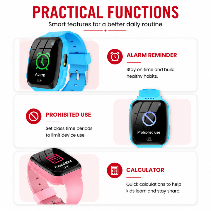 Premium 4G Kids Smartwatch GPS Tracker Video Call SOS IP67 Waterproof WiFi 8GB ROM Voice Call Location Tracking Children Smart Watch Android iOS Compatible