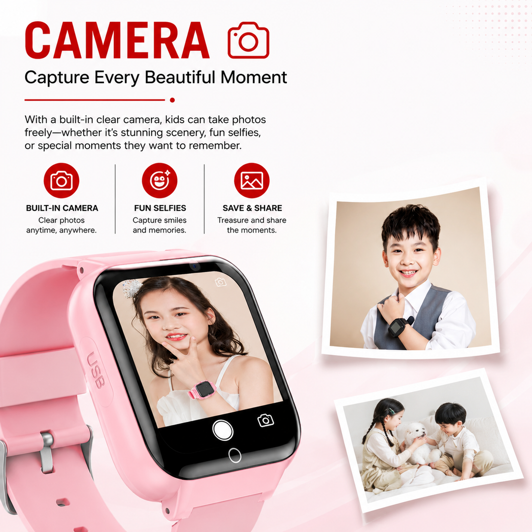 Premium 4G Kids Smartwatch GPS Video Call Voice Call IP67 Waterproof 8GB ROM WiFi Location Tracking SOS Button Activity Monitor Smart Watch for Kids