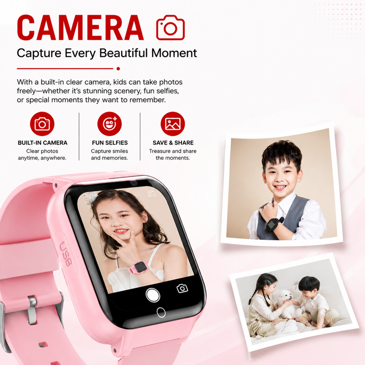Premium 4G Kids Smartwatch GPS Video Call Voice Call IP67 Waterproof 8GB ROM WiFi Location Tracking SOS Button Activity Monitor Smart Watch for Kids