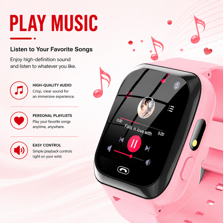 Premium 4G Kids Smartwatch GPS Video Call Voice Call IP67 Waterproof 8GB ROM WiFi Location Tracking SOS Button Activity Monitor Smart Watch for Kids