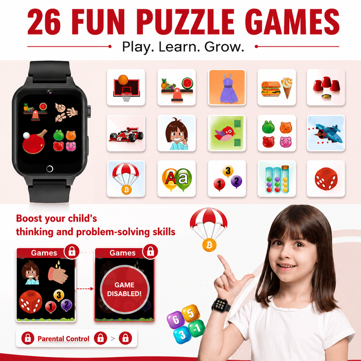 Premium 4G Kids Smartwatch GPS Video Call Voice Call IP67 Waterproof 8GB ROM WiFi Location Tracking SOS Button Activity Monitor Smart Watch for Kids