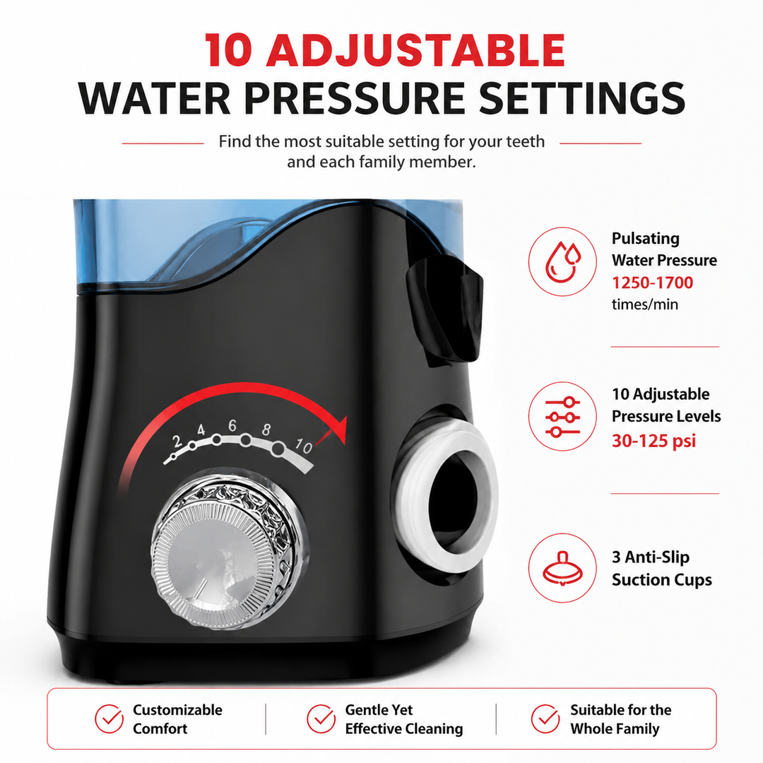 Premium 600ML Water Flosser Electric Oral Irrigator High Pulse Dental Cleaner Adjustable Pressure 7 Nozzles Gum Care Teeth Cleaning Home Use