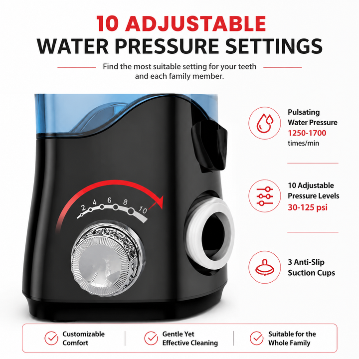 Premium 600ML Water Flosser Electric Oral Irrigator High Pulse Dental Cleaner Adjustable Pressure 7 Nozzles Gum Care Teeth Cleaning Home Use