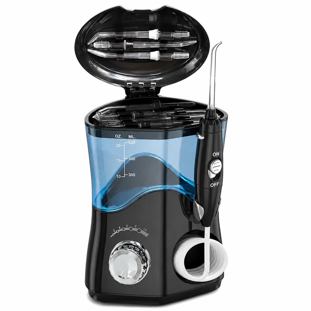 Premium 600ML Water Flosser Electric Oral Irrigator High Pulse Dental Cleaner Adjustable Pressure 7 Nozzles Gum Care Teeth Cleaning Home Use