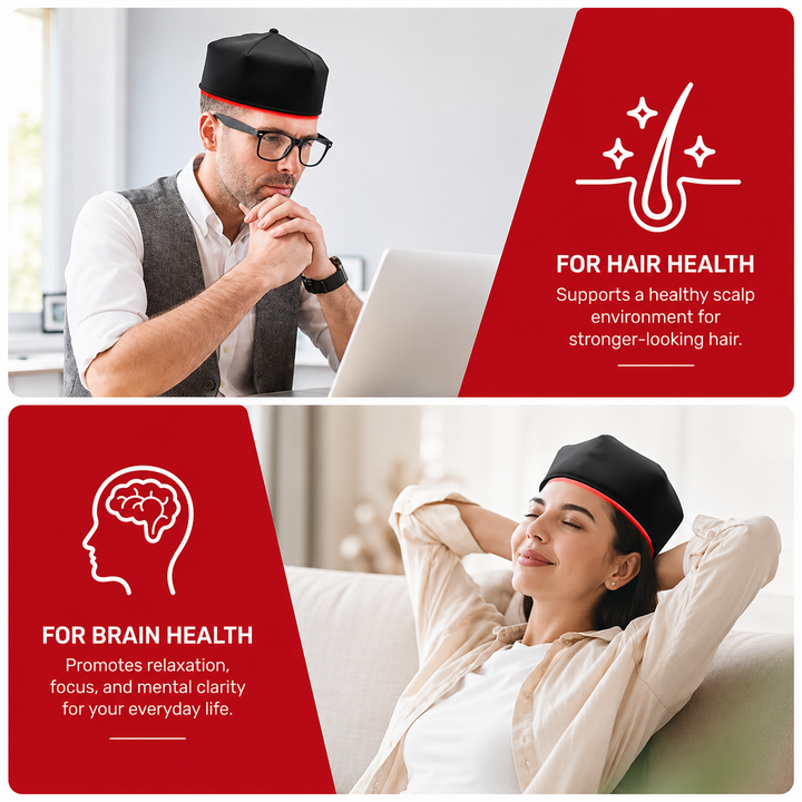 Premium 660nm 830nm LED Light Cap Red Near Infrared Scalp Therapy Wearable Hat USB Powered Relaxation Hat Pulse Mode Timer Light Therapy Device