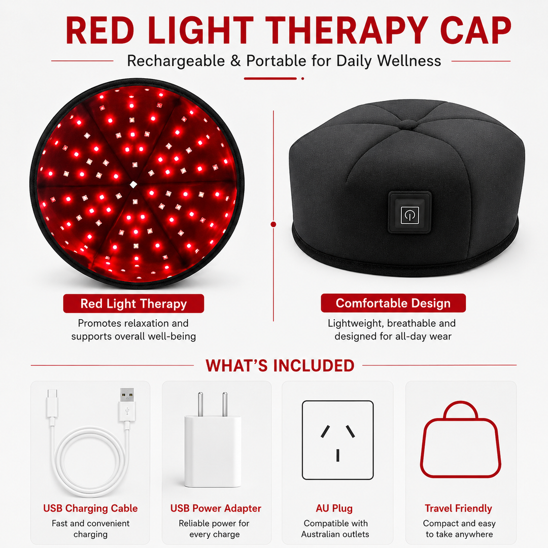 Premium 660nm 830nm LED Light Cap Red Near Infrared Scalp Therapy Wearable Hat USB Powered Relaxation Hat Pulse Mode Timer Light Therapy Device
