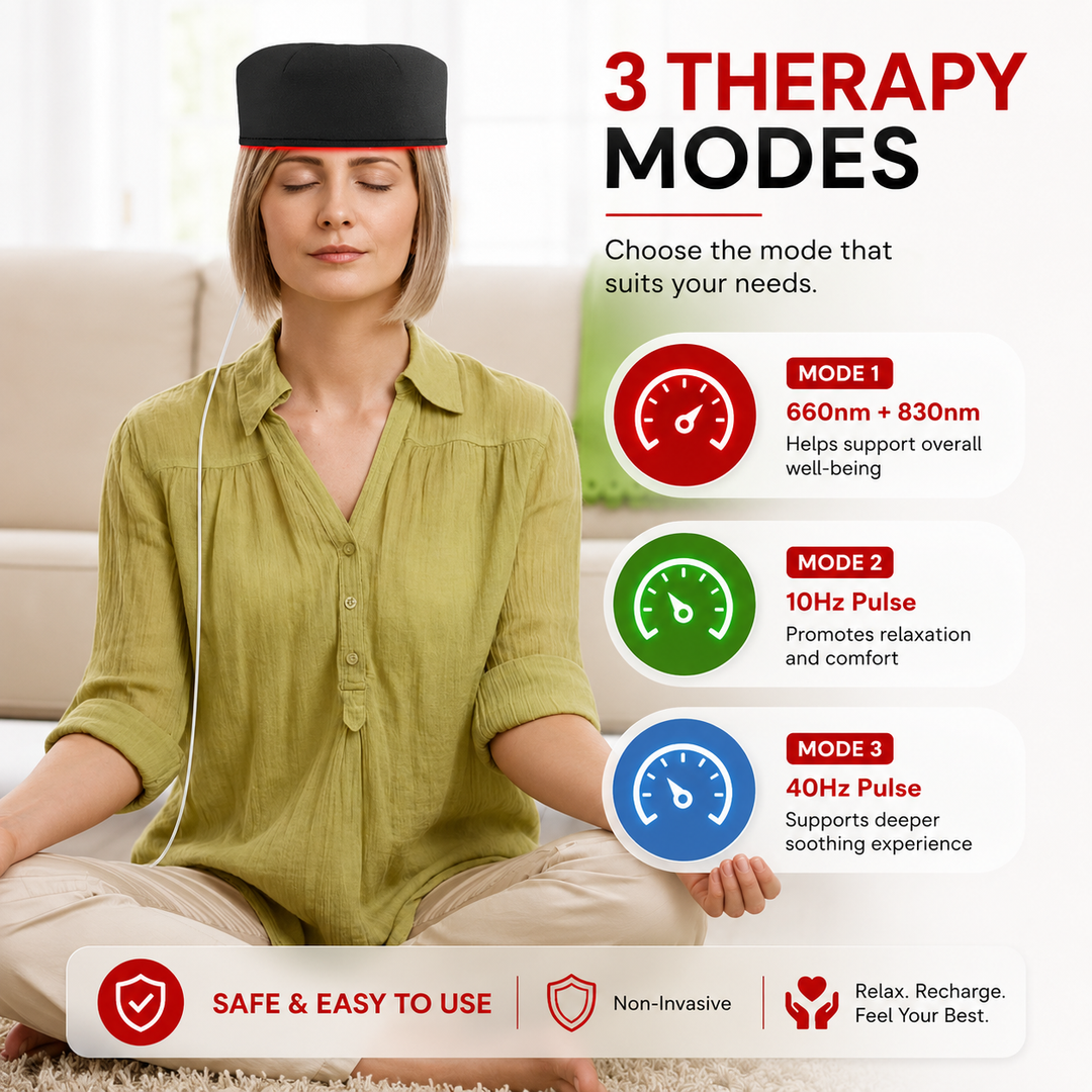 Premium 660nm 830nm LED Light Cap Red Near Infrared Scalp Therapy Wearable Hat USB Powered Relaxation Hat Pulse Mode Timer Light Therapy Device