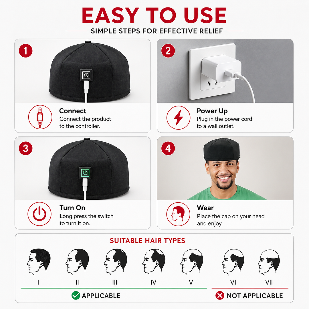Premium 660nm 830nm LED Light Cap Red Near Infrared Scalp Therapy Wearable Hat USB Powered Relaxation Hat Pulse Mode Timer Light Therapy Device