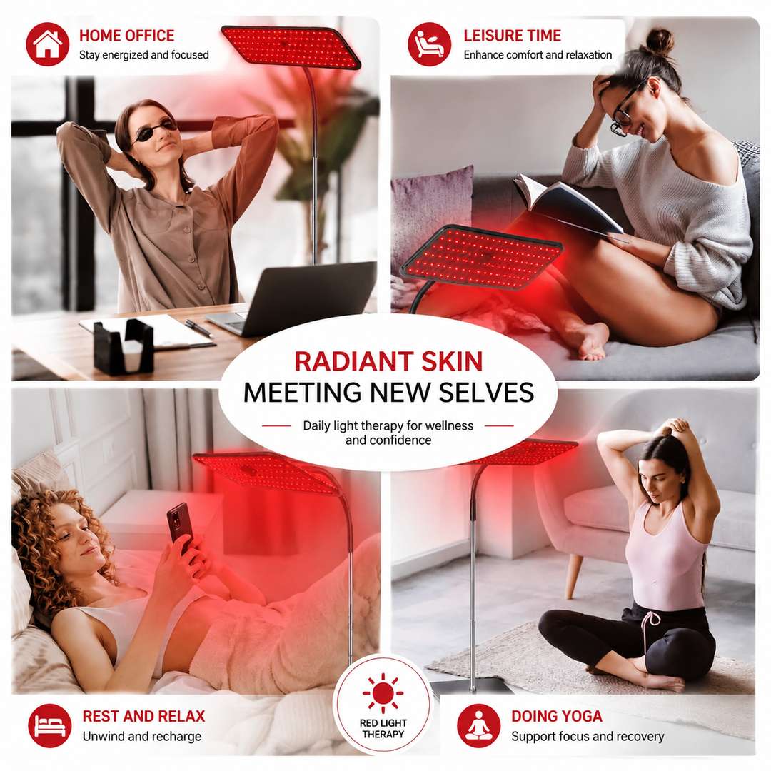 Premium 660nm 850nm LED Red Light Therapy Panel Near Infrared Lamp Adjustable Stand Timer 126 LED Light Therapy Device Home Facial Body Use