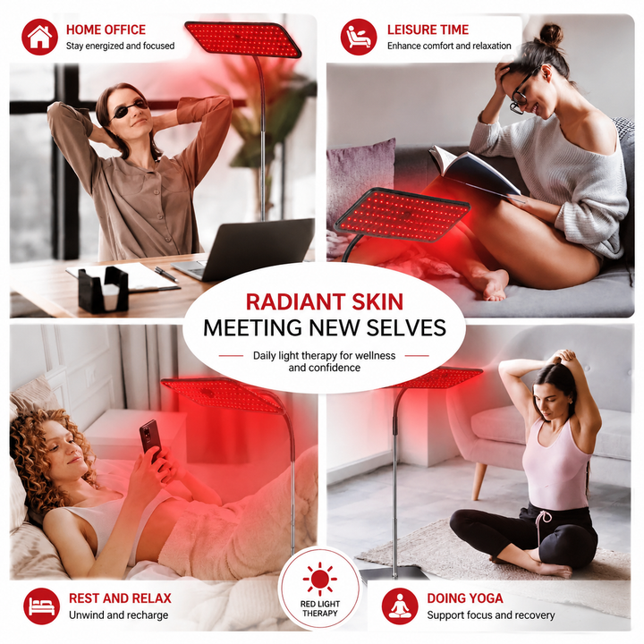 Premium 660nm 850nm LED Red Light Therapy Panel Near Infrared Lamp Adjustable Stand Timer 126 LED Light Therapy Device Home Facial Body Use