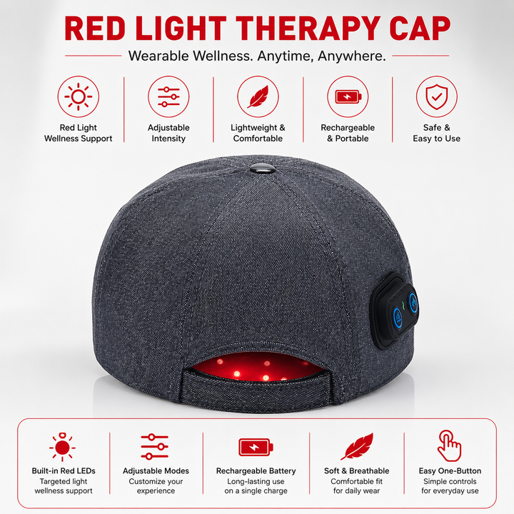 Premium 660nm 850nm Red Light Therapy Hair Growth Cap Infrared LED Scalp Care Device Wearable USB Powered Hair Regrowth Light Therapy Cap