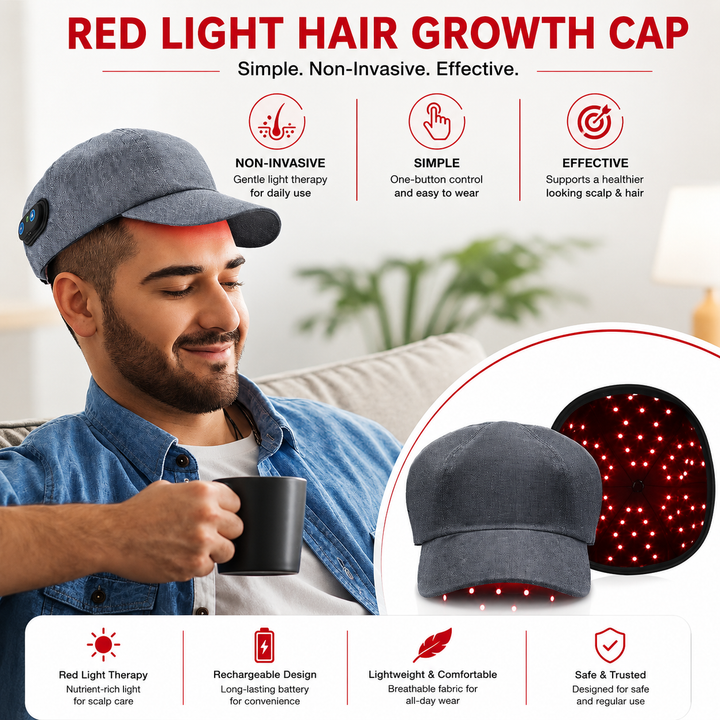 Premium 660nm 850nm Red Light Therapy Hair Growth Cap Infrared LED Scalp Care Device Wearable USB Powered Hair Regrowth Light Therapy Cap