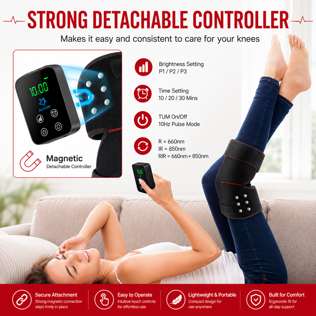 Premium 660nm 850nm Red Light Therapy Knee Pad Infrared LED Joint Support Wrap USB Rechargeable Knee Shoulder Elbow Pain Relief Therapy Device