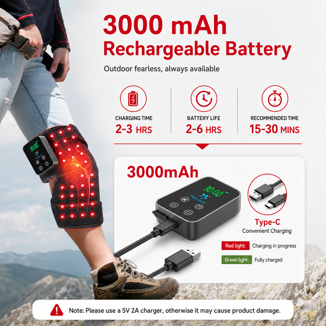 Premium 660nm 850nm Red Light Therapy Knee Pad Infrared LED Joint Support Wrap USB Rechargeable Knee Shoulder Elbow Pain Relief Therapy Device