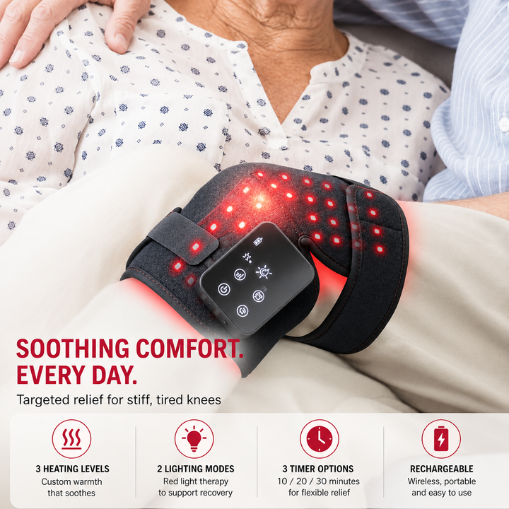 Premium 660nm 850nm Red Light Therapy Knee Pad Infrared LED Joint Support Wrap USB Rechargeable Knee Shoulder Elbow Pain Relief Therapy Device
