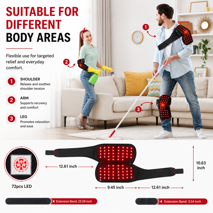 Premium 660nm 850nm Red Light Therapy Knee Pad Infrared LED Joint Support Wrap USB Rechargeable Knee Shoulder Elbow Pain Relief Therapy Device