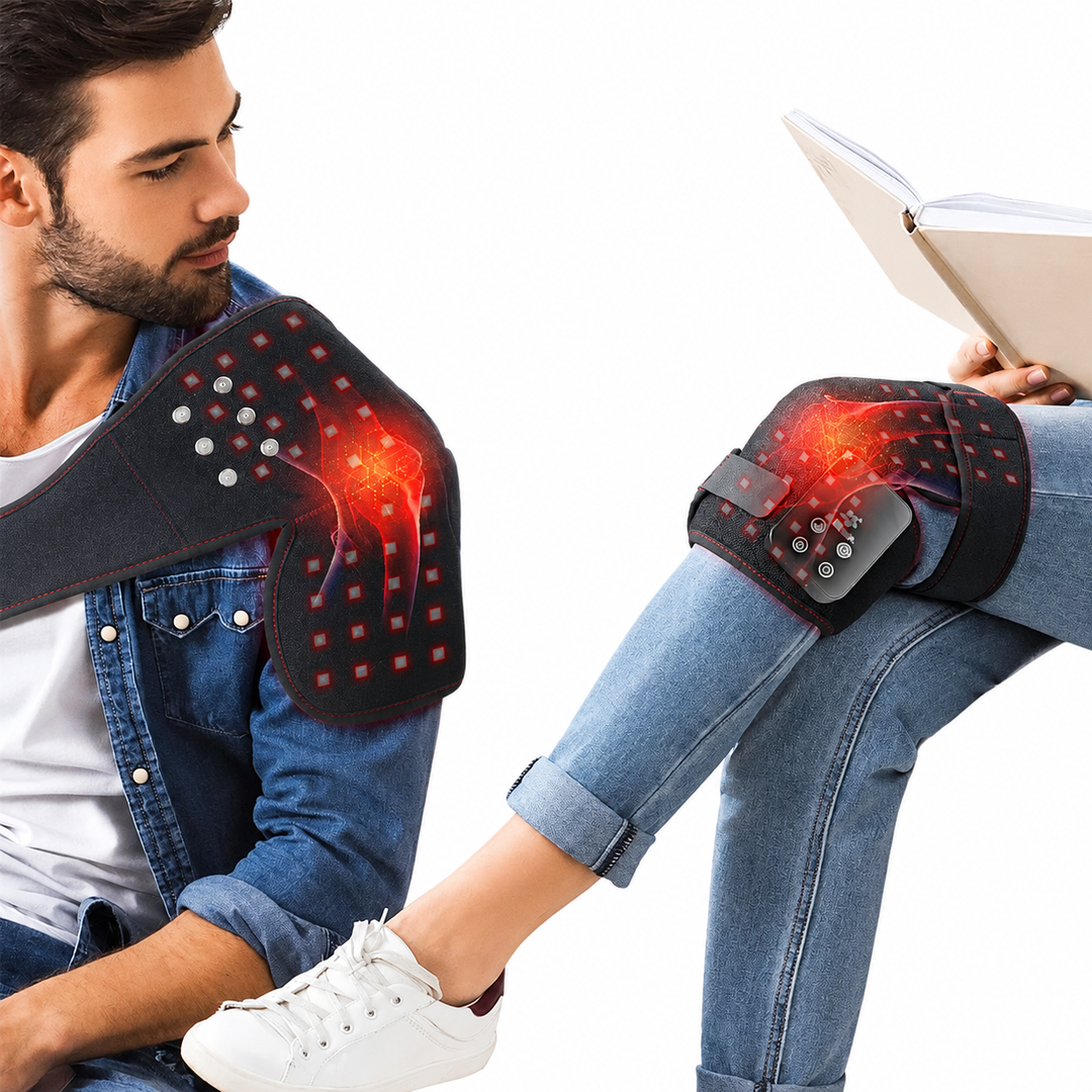 Premium 660nm 850nm Red Light Therapy Knee Pad Infrared LED Joint Support Wrap USB Rechargeable Knee Shoulder Elbow Pain Relief Therapy Device