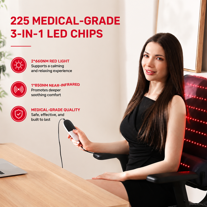 Premium 660nm and 850nm Red Light Therapy Mat LED Infrared Heating Pad 675 Beads Full Body Massage Therapy Device Neck Support Home Use System