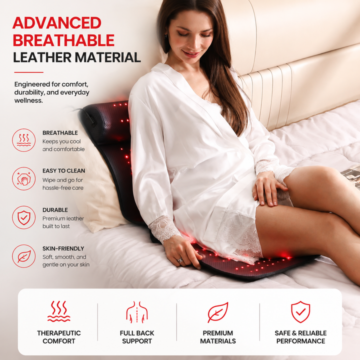 Premium 660nm and 850nm Red Light Therapy Mat LED Infrared Heating Pad 675 Beads Full Body Massage Therapy Device Neck Support Home Use System