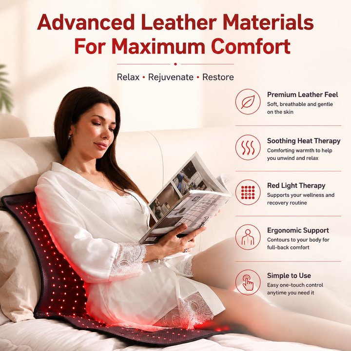 Premium 660nm and 850nm Red Light Therapy Mat LED Infrared Heating Pad 675 Beads Full Body Massage Therapy Device Neck Support Home Use System
