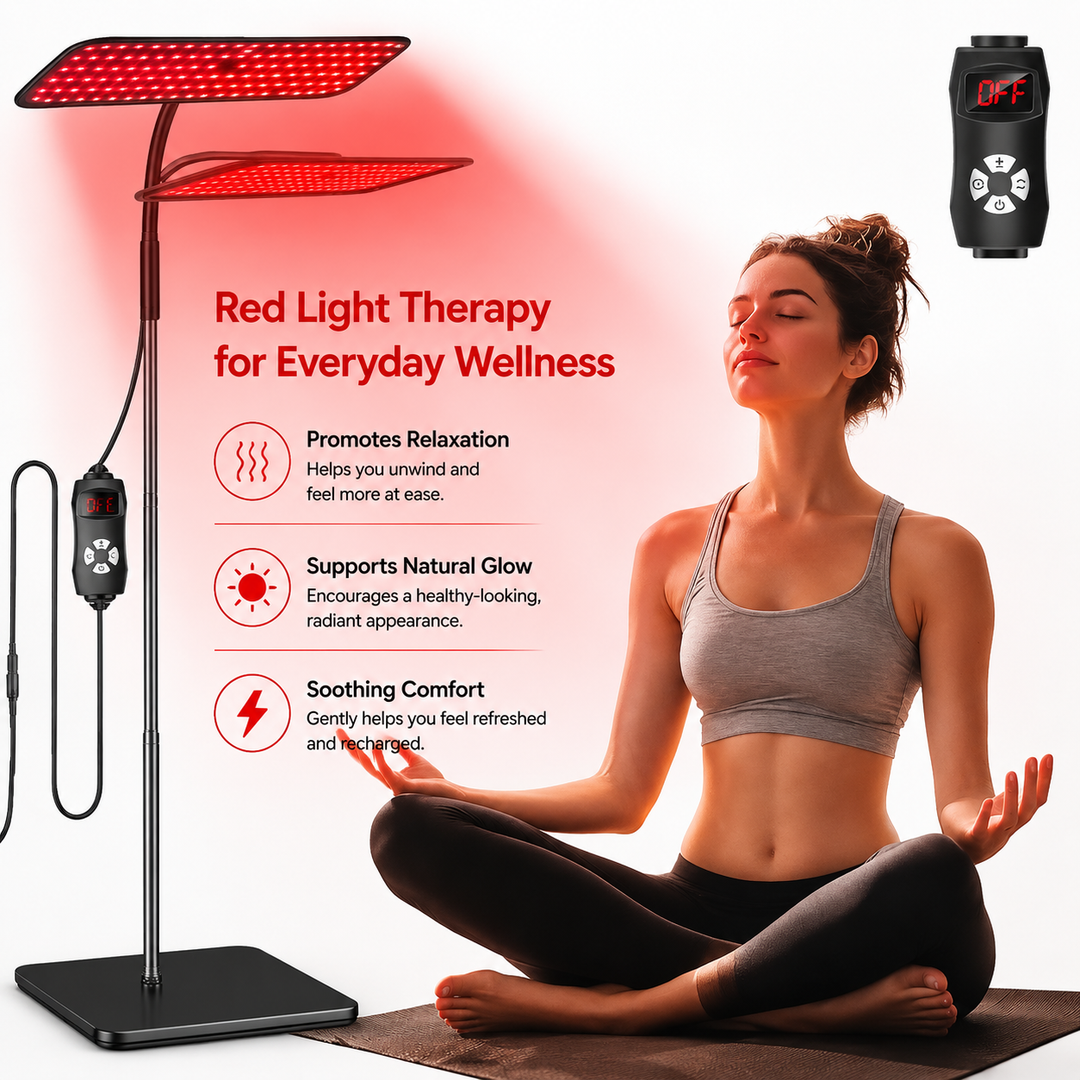 Premium 660nm and 850nm Red Light Therapy Panel 126 LED Infrared Lamp Adjustable Stand Timer 5 Level Brightness Home Face Body Light Therapy Device