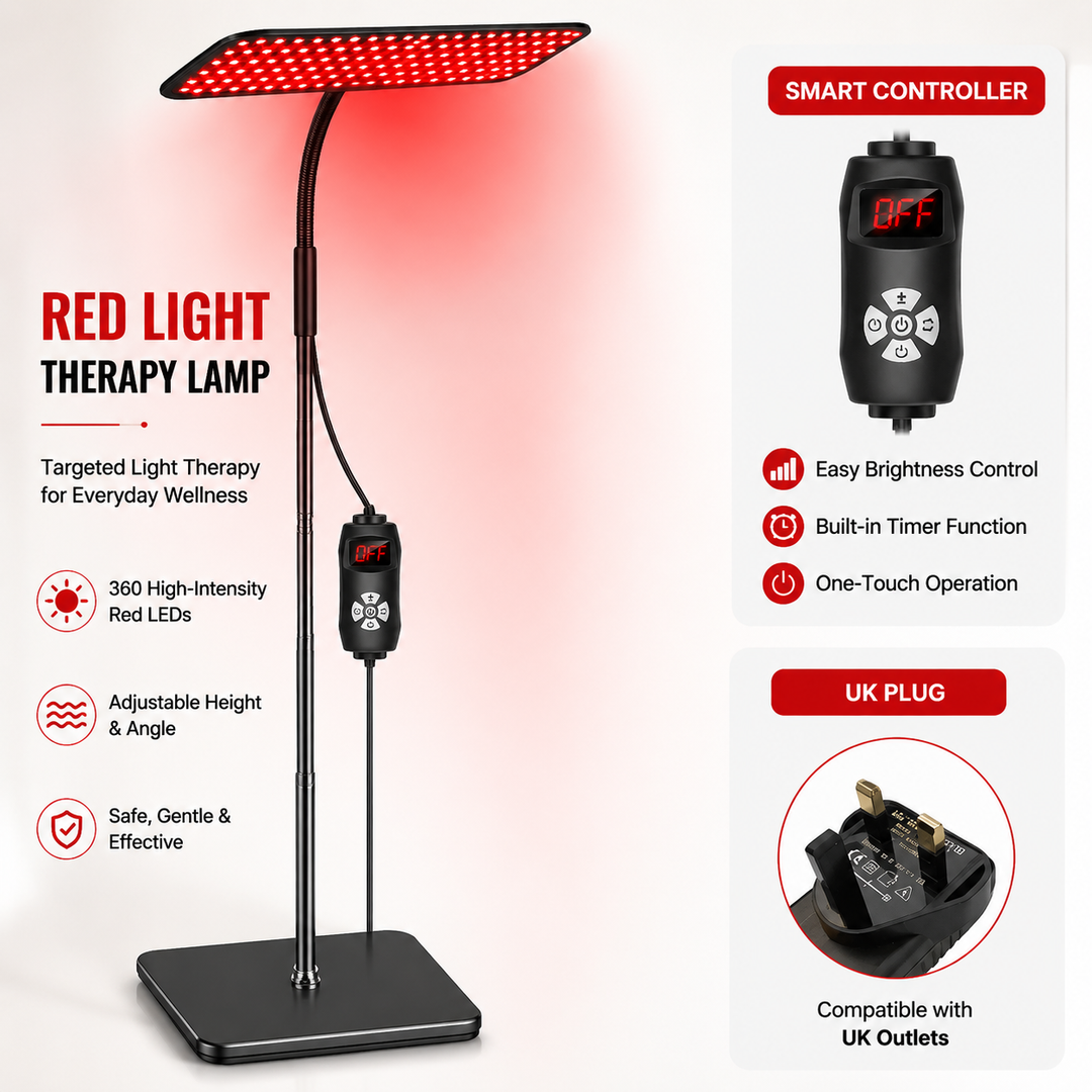 Premium 660nm and 850nm Red Light Therapy Panel 126 LED Infrared Lamp Adjustable Stand Timer 5 Level Brightness Home Face Body Light Therapy Device