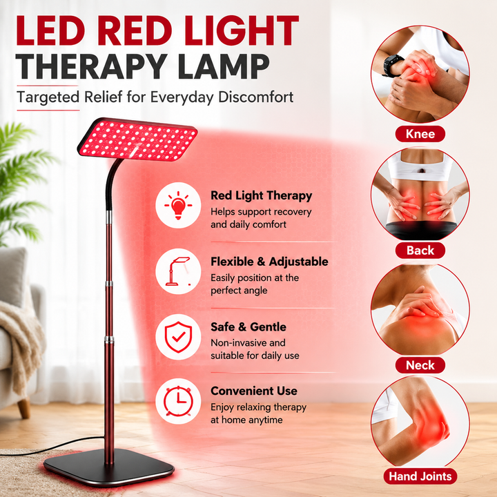 Premium 660nm and 850nm Red Light Therapy Panel 126 LED Infrared Lamp Adjustable Stand Timer 5 Level Brightness Home Face Body Light Therapy Device