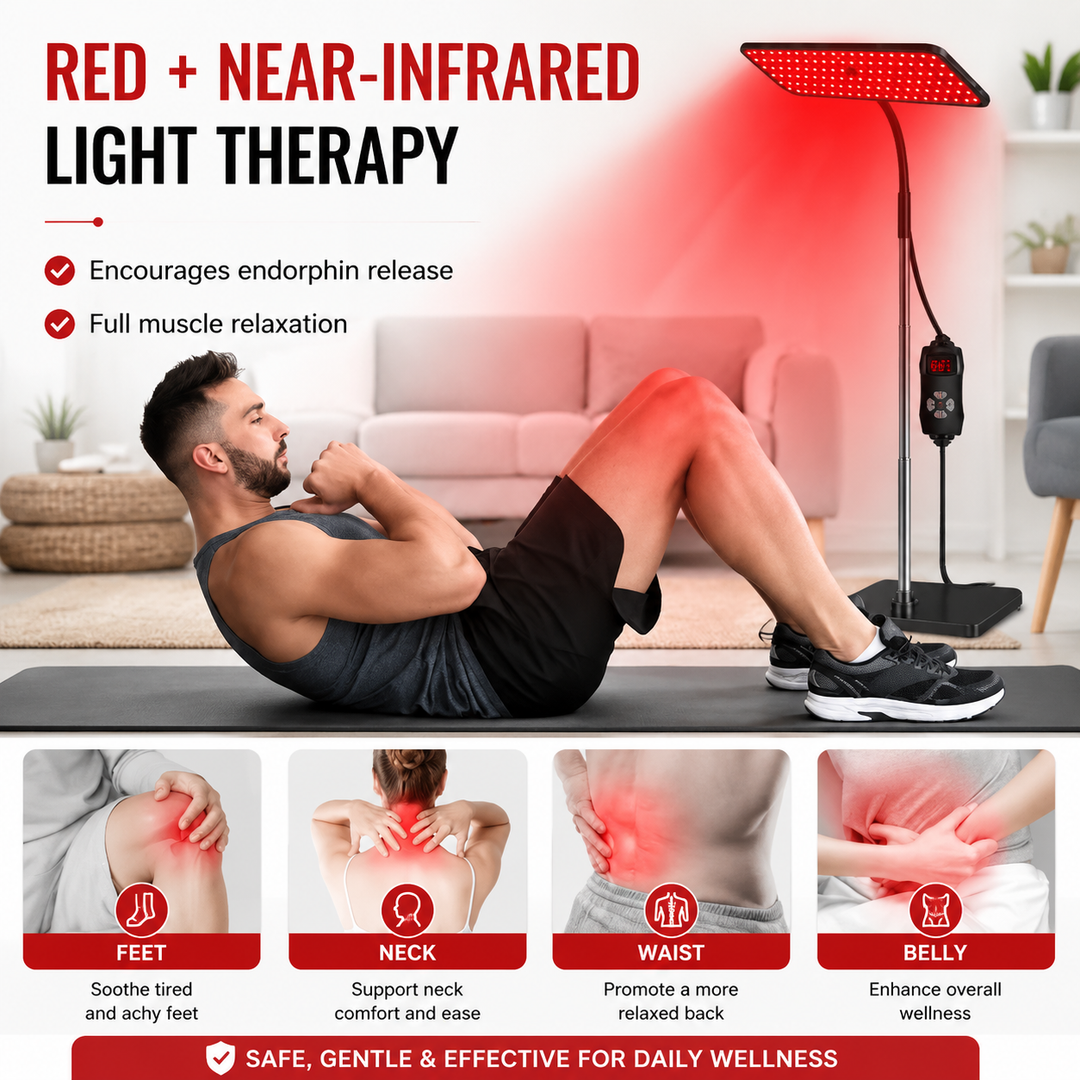 Premium 660nm and 850nm Red Light Therapy Panel 126 LED Infrared Lamp Adjustable Stand Timer 5 Level Brightness Home Face Body Light Therapy Device