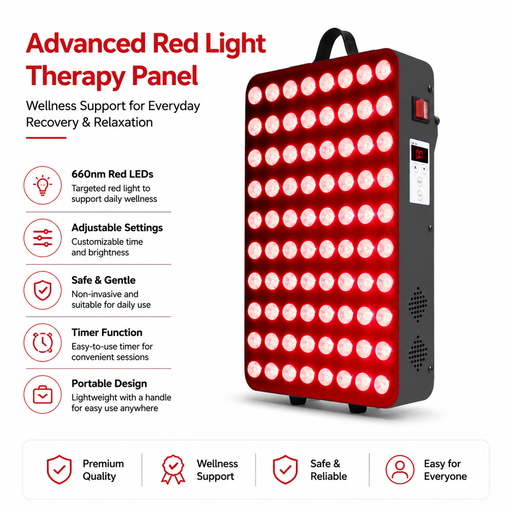 Premium 660nm and 850nm Red Light Therapy Panel High Power LED Infrared Lamp 115W Full Body Therapy Device Metal Housing Timer Home Use System