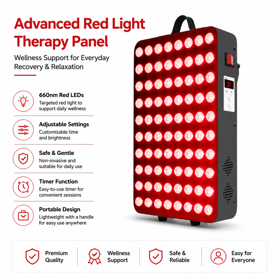 Premium 660nm and 850nm Red Light Therapy Panel High Power LED Infrared Lamp 115W Full Body Therapy Device Metal Housing Timer Home Use System