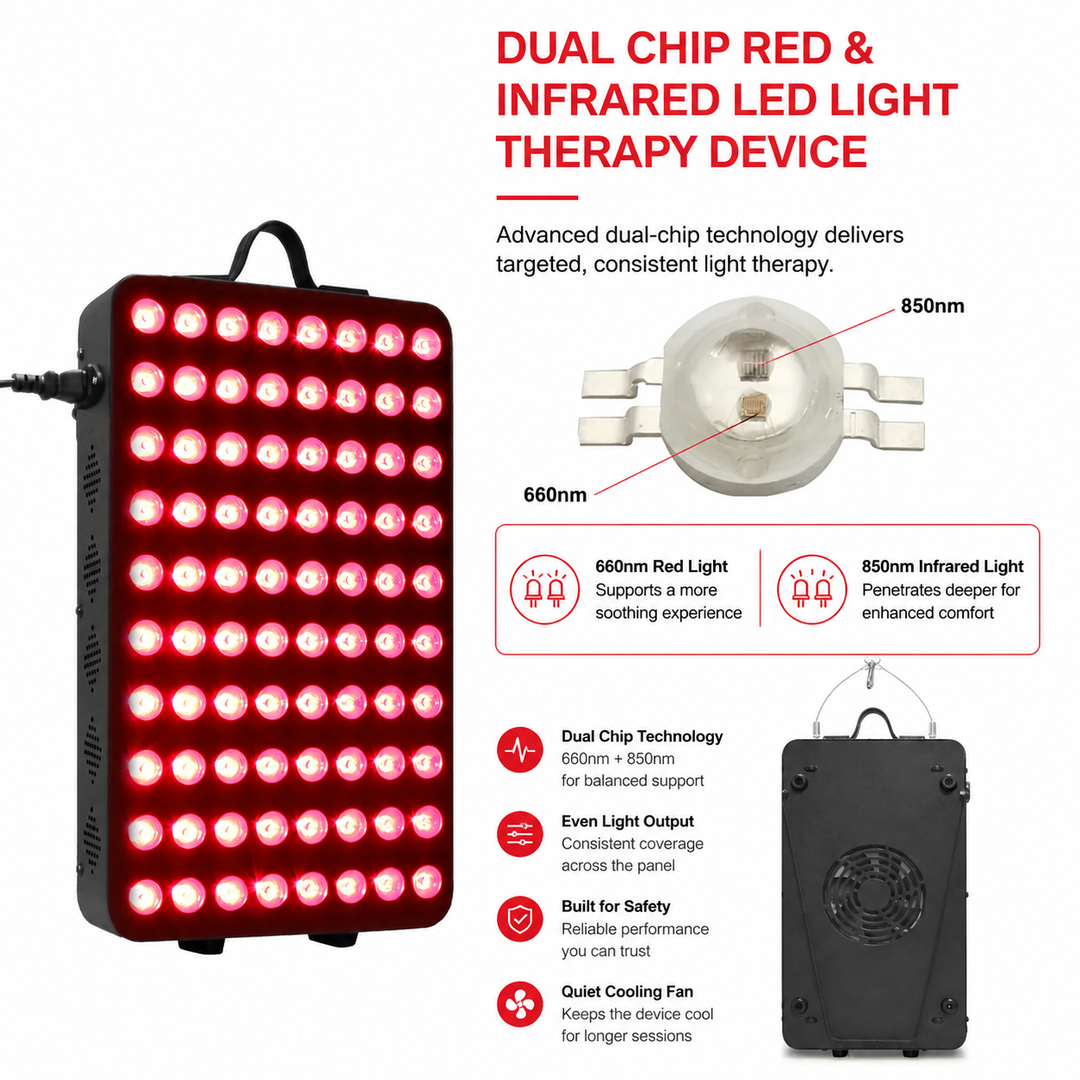 Premium 660nm and 850nm Red Light Therapy Panel High Power LED Infrared Lamp 115W Full Body Therapy Device Metal Housing Timer Home Use System