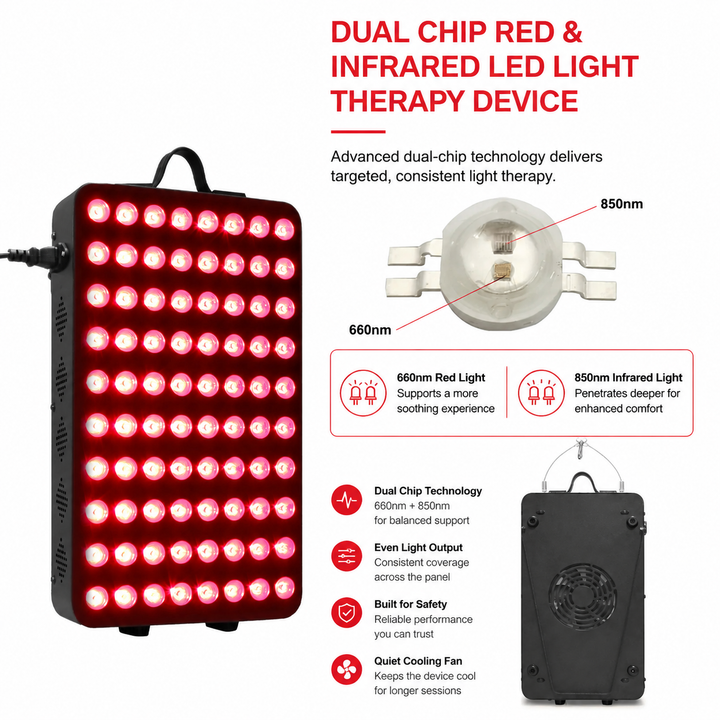 Premium 660nm and 850nm Red Light Therapy Panel High Power LED Infrared Lamp 115W Full Body Therapy Device Metal Housing Timer Home Use System