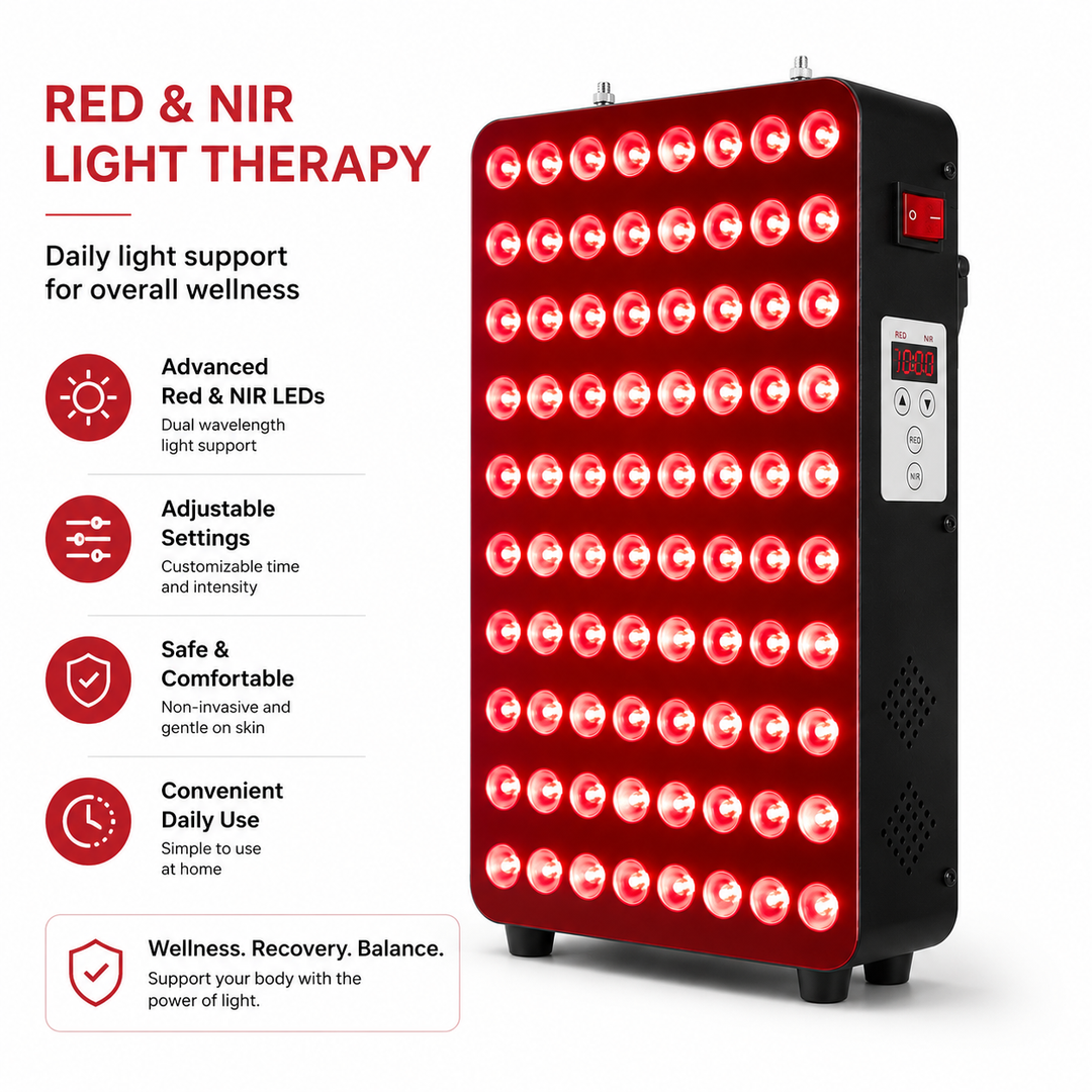 Premium 660nm and 850nm Red Light Therapy Panel High Power LED Infrared Lamp 115W Full Body Therapy Device Metal Housing Timer Home Use System