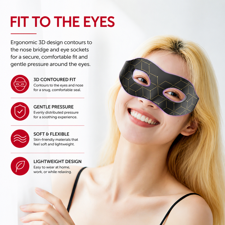 Premium 7 Color LED Eye Mask Red Light Photon Therapy Silicone Eye Care Mask 24 LED Beads Rechargeable Remote Control Relaxation Beauty Device