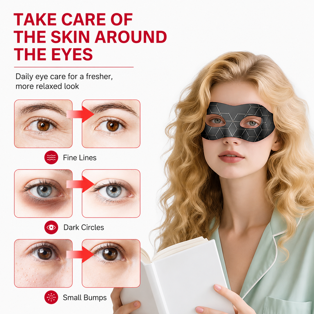 Premium 7 Color LED Eye Mask Red Light Photon Therapy Silicone Eye Care Mask 24 LED Beads Rechargeable Remote Control Relaxation Beauty Device