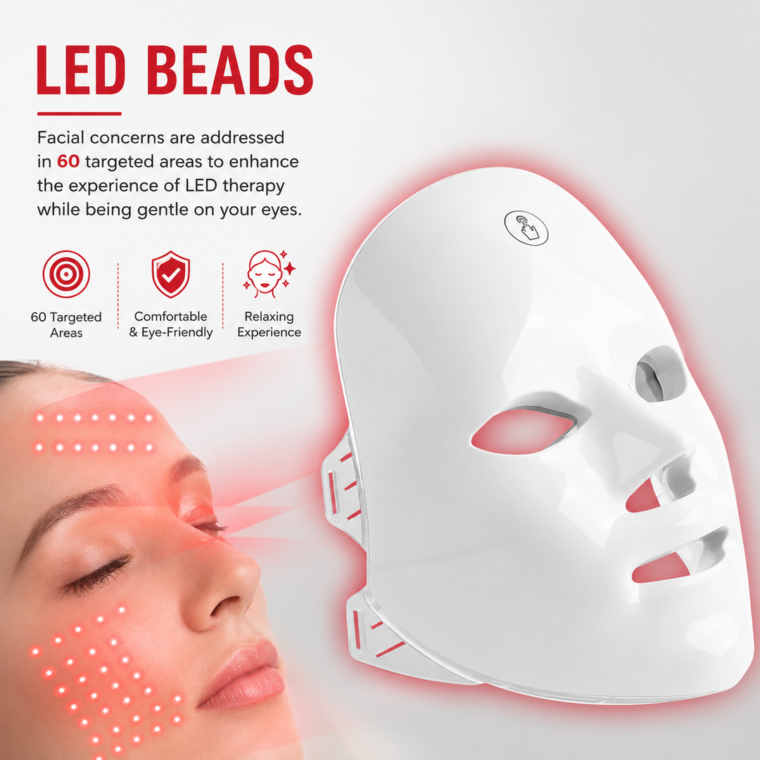 Premium 7 Color LED Facial Mask Rechargeable Red Light Therapy Beauty Device 630nm 470nm Skin Care Mask Multi Spectrum Home Facial Treatment