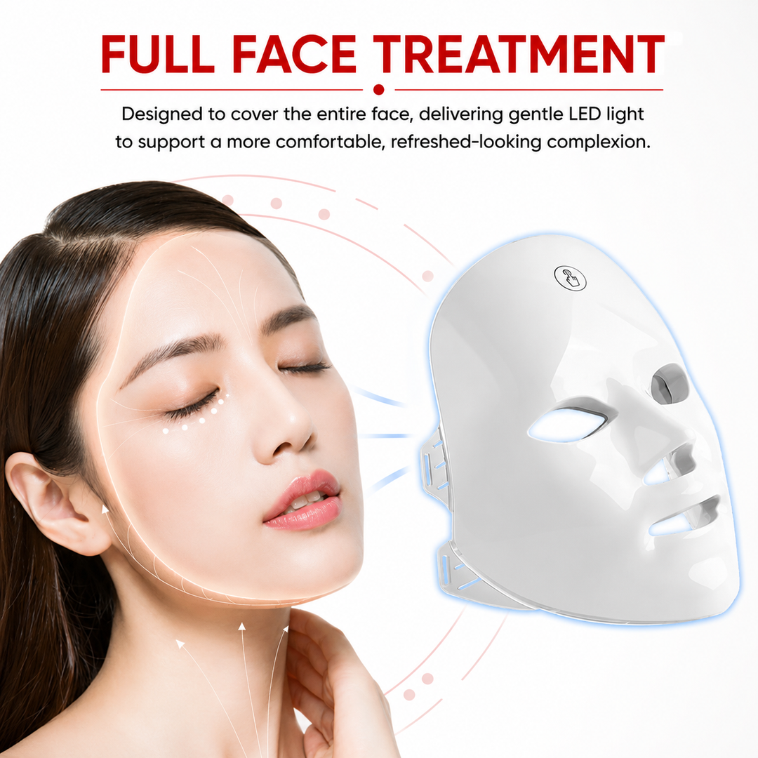 Premium 7 Color LED Facial Mask Rechargeable Red Light Therapy Beauty Device 630nm 470nm Skin Care Mask Multi Spectrum Home Facial Treatment