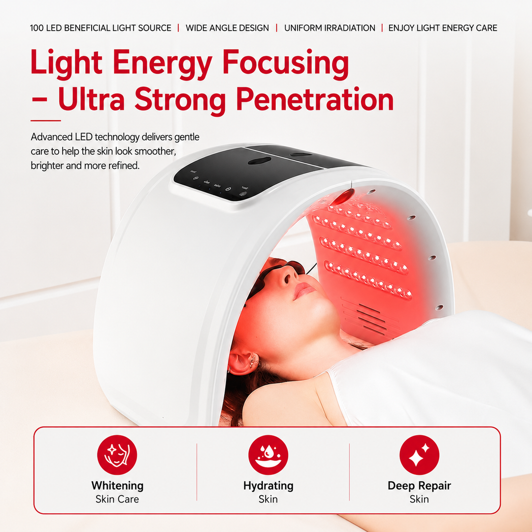 Premium 7 Color PDT LED Facial Mask Red Light Therapy Beauty Device 100 LED Photon Skin Care Rejuvenation Light Therapy Face Mask Home Use