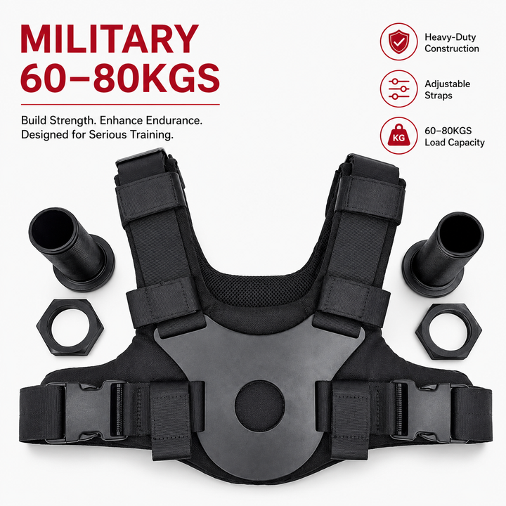 Premium 80kg Weight Vest Adjustable Gym Training Vest Heavy Duty Crossfit Running Weighted Fitness Vest Quick Release Strength Training Equipment